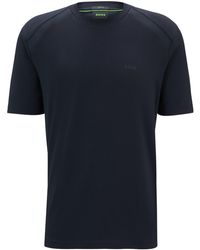 BOSS - Stretch-cotton T-shirt With Crew Neckline And Logo Detail - Lyst