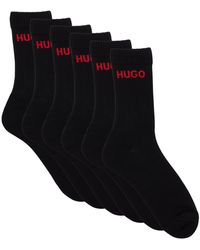 HUGO - Lot de six paires de chaussettes mi-mollet à logo - Lyst