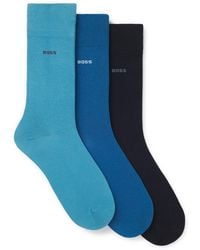 BOSS - Three-Pack Of Regular-Length Socks - Lyst
