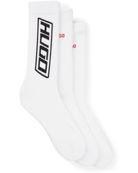 HUGO - Three-pack Of Regular-length Socks In A Cotton Blend - Lyst