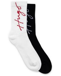 HUGO - Two-pack Of Ribbed Short Socks With Stacked Logo - Lyst