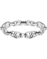 BOSS - Chain-link Bracelet In Polished Stainless Steel - Lyst