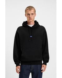 HUGO - Cotton-Terry Hoodie With Logo Patch - Lyst