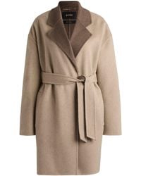 BOSS - Mantel Met Riem Van Wol En Kasjmier, Italiaans Fabricaat - Lyst