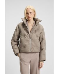 HUGO - Water-Repellent Puffer Jacket With Stacked-Logo Embossing - Lyst