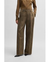 BOSS - Regular-Fit Trousers With Pleated Front - Lyst