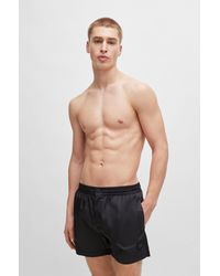 BOSS - Fully Lined Quick-dry Swim Shorts With Double Monogram - Lyst