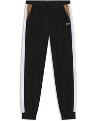 BOSS - Pyjama-Hose Aus Baumwoll-Mix Mit Kontrastfarbenen Einsätzen - Lyst