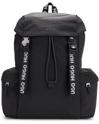 HUGO - Flap-closure Backpack With Branded Webbing - Lyst