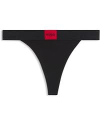 HUGO - Stretch-Cotton Triangle Bra With Logo - Lyst
