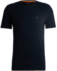 BOSS - T-Shirt aus Baumwoll-Jersey mit Logo-Aufnäher - Lyst