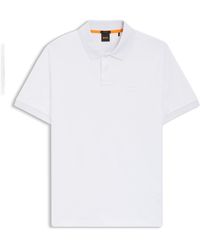 BOSS - Slim-Fit Poloshirt Aus Stretch-Baumwolle Mit Logo-Aufnäher - Lyst