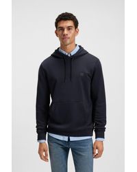 BOSS - Cotton-Terry Hoodie With Logo Patch - Lyst