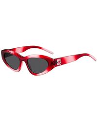 HUGO - Sunglasses With Stacked-Logo Temples - Lyst