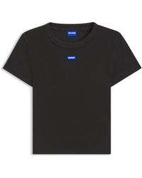 HUGO - Slim-Fit Cropped T-Shirt - Lyst