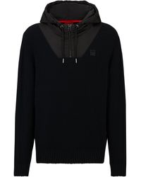 HUGO - Sweat à capuche Relaxed Fit avec encolure zippée et logo revisité - Lyst