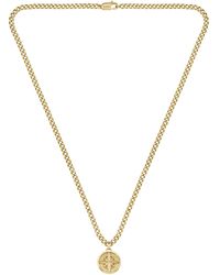 BOSS - Gold-tone Chain Necklace With Compass Pendant - Lyst