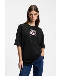 HUGO - Cotton-Jersey T-Shirt With Graphic Print - Lyst