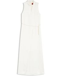 HUGO - Satijnen Maxi-Jurk Met Afneembare Kettingriem - Lyst