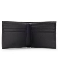 BOSS - Grained-leather Wallet With Embossed Logo And Matte Finish- Black Men's Wallets - Lyst
