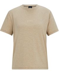 BOSS - T-shirt Regular en jersey stretch avec logo brodé - Lyst