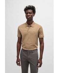 BOSS - Cotton Polo Shirt With Embroidered Logo - Lyst