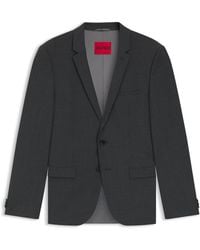 HUGO - Extra Slim-Fit Jacke Aus Elastischem Woll-Mix - Lyst
