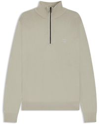 BOSS - Trui Met Ritskraag Van Katoen En Kasjmier - Lyst