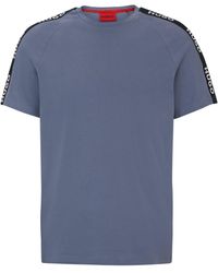 HUGO - Relaxed-Fit T-Shirt aus Stretch-Baumwolle mit Logo-Tape - Lyst