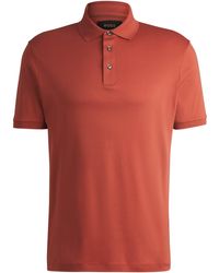 BOSS - Regular-Fit Poloshirt Aus Merzerisierter Italienischer Baumwolle - Lyst