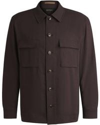 BOSS - Relaxed-Fit Overshirt Aus Leinen-Mix Mit Schurwolle Und Mohair - Lyst