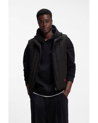 HUGO - Vertical-Quilted Gilet With Logo Detail - Lyst