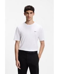 HUGO - Cotton-Jersey T-Shirt With Logo Print - Lyst