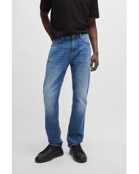 HUGO - Slim-fit Jeans In Blue Stretch Denim - Lyst
