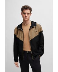 BOSS - Water-repellent Jacket In Mixed Materials With Mesh Lining - Lyst