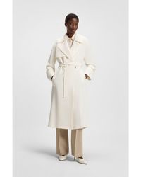 BOSS - Trench Coat With Fabric Belt - Lyst