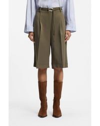 BOSS - Relaxed-Fit Shorts With Buckled Belt - Lyst