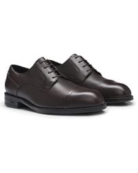 BOSS - Printed-Leather Derby Shoes With Cap Toe - Lyst