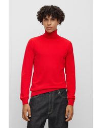 BOSS by HUGO BOSS - Regular-fit Rollneck Sweater In Virgin Wool - Lyst