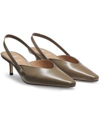 BOSS - Slingback Leather Pumps With Gait-Tech Comfort Insole - Lyst