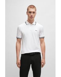 BOSS - Stretch-cotton Slim-fit Polo Shirt With Branding - Lyst