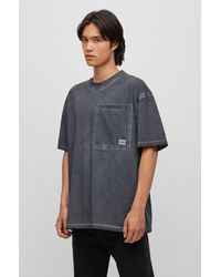 HUGO - Cotton-jersey Oversize-fit T-shirt With Logo Patch - Lyst