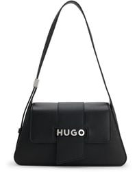 HUGO - Faux-Leather Shoulder Bag With Logo Hardware - Lyst