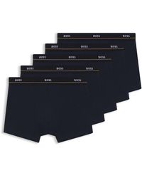 BOSS - Lot De Cinq Boxers Courts En Coton Stretch Avec Taille Logotée - Lyst