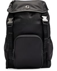 BOSS - Matte-twill Backpack With Double Monogram And Full Lining - Lyst
