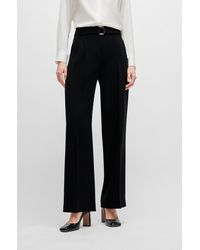 BOSS - Relaxed-fit Trousers In Crease-resistant Japanese Crepe - Lyst