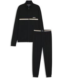 BOSS - Regular-Fit Trainingsanzug-Set Aus Stretch-Baumwolle Mit Signature-Details - Lyst