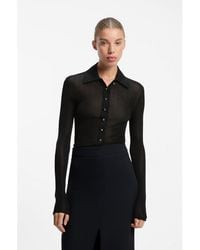 HUGO - Fitted Cardigan With-Tone Pebble Buttons - Lyst
