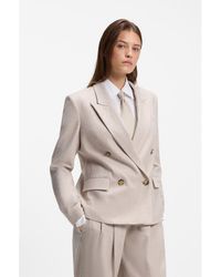 BOSS - Double-Breasted Regular-Fit Blazer - Lyst