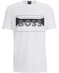 BOSS - Regular-fit T-shirt Van Een Katoenmix Met Logo-artwork - Lyst